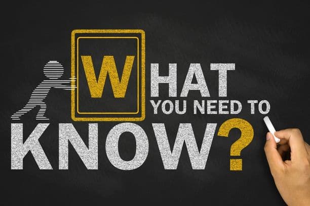 Chalkboard message 'What you need to know?'