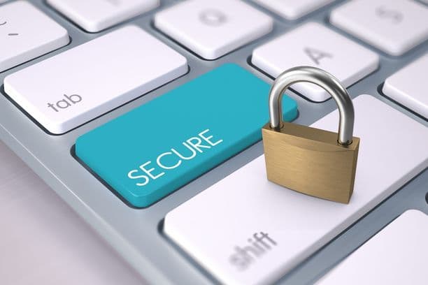 Keyboard key labeled 'Secure' with a padlock